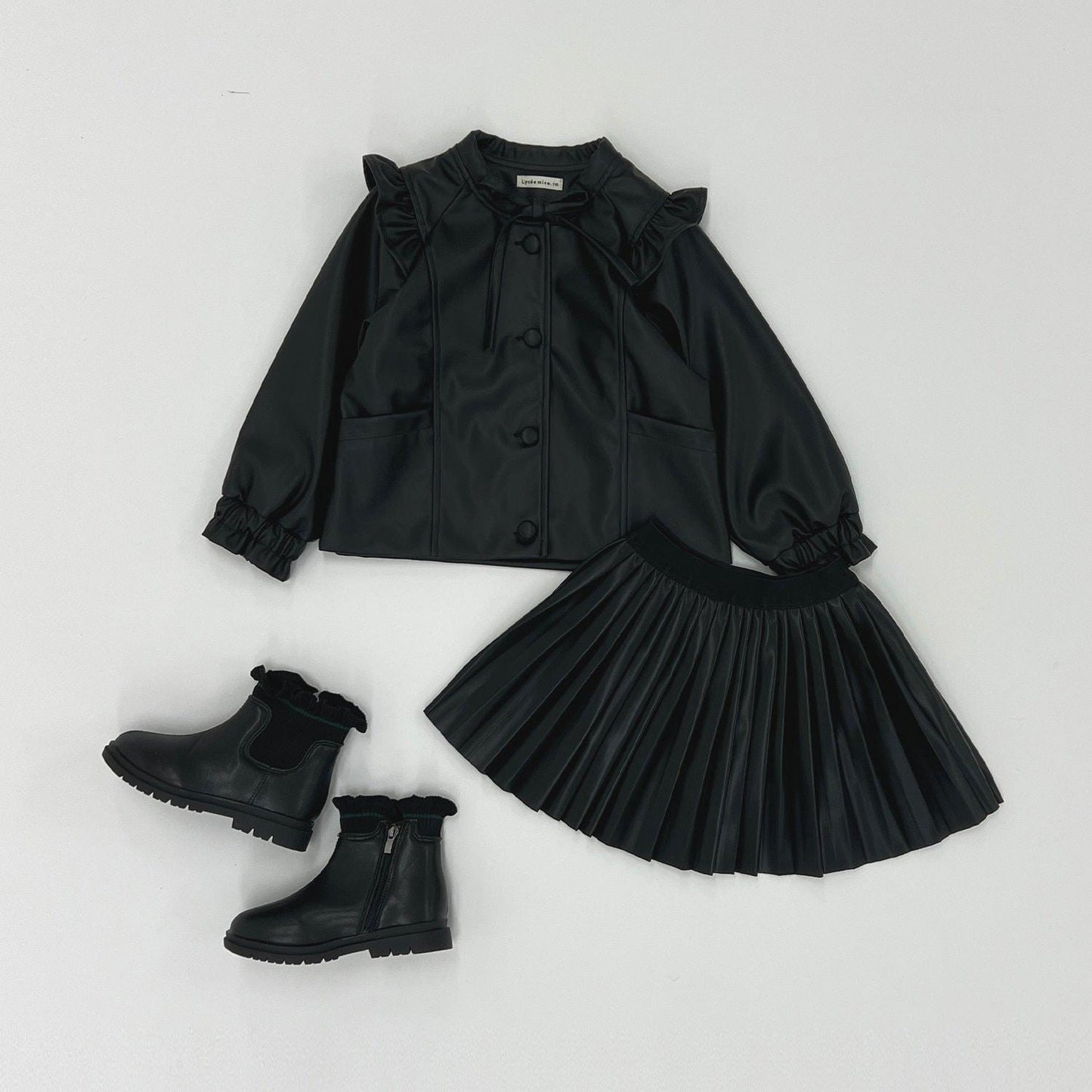 【柔軟人造皮革】無領夾克