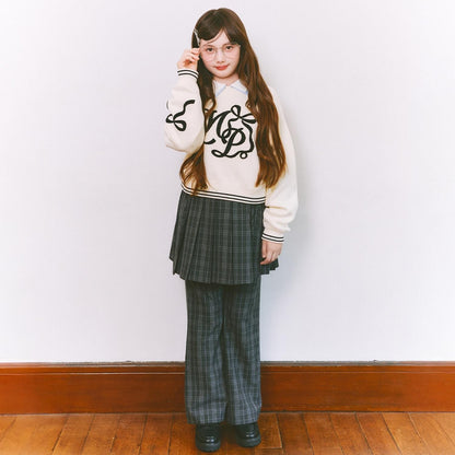 logo圖案刺繡針織衫