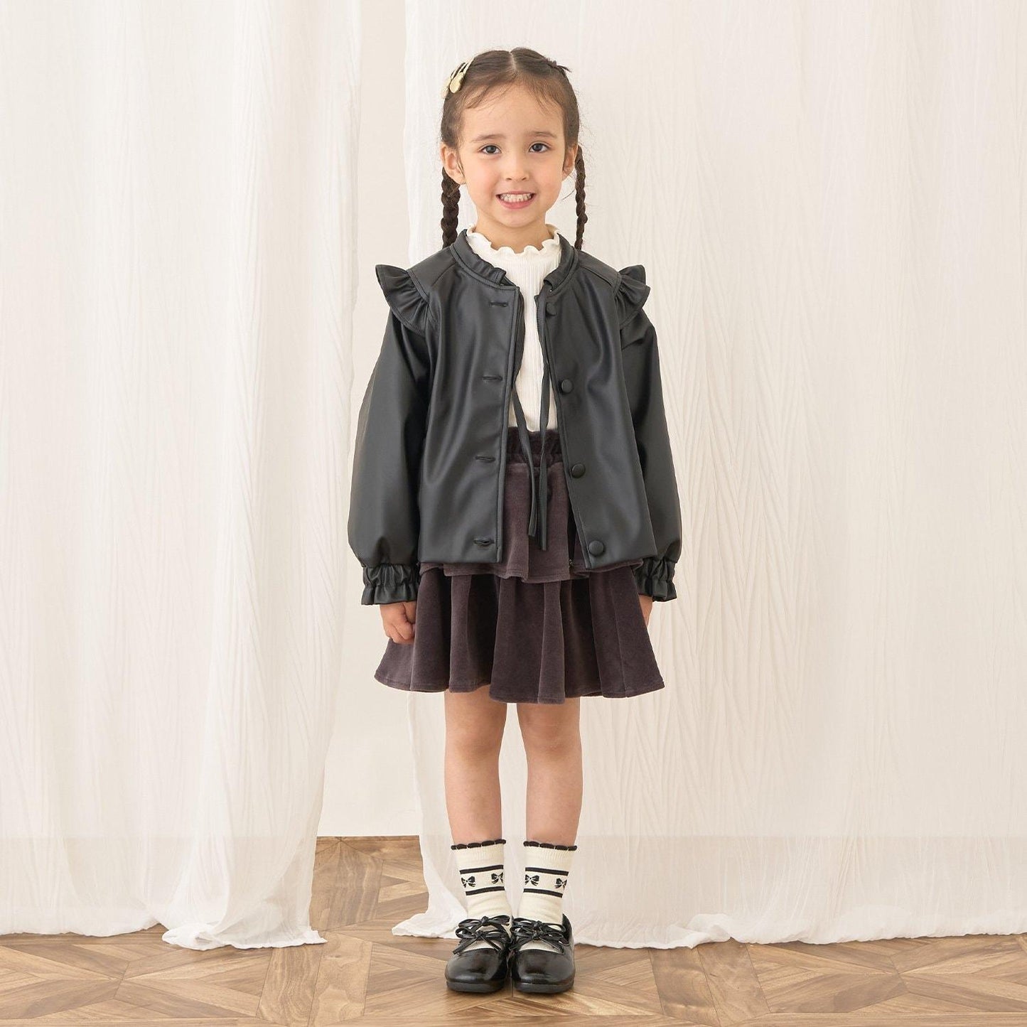 【柔軟人造皮革】無領夾克