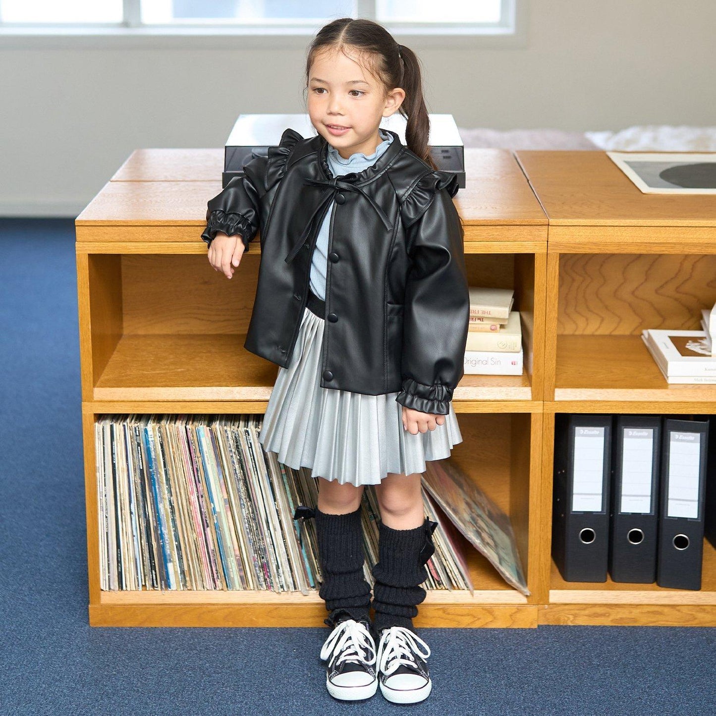 【柔軟人造皮革】無領夾克