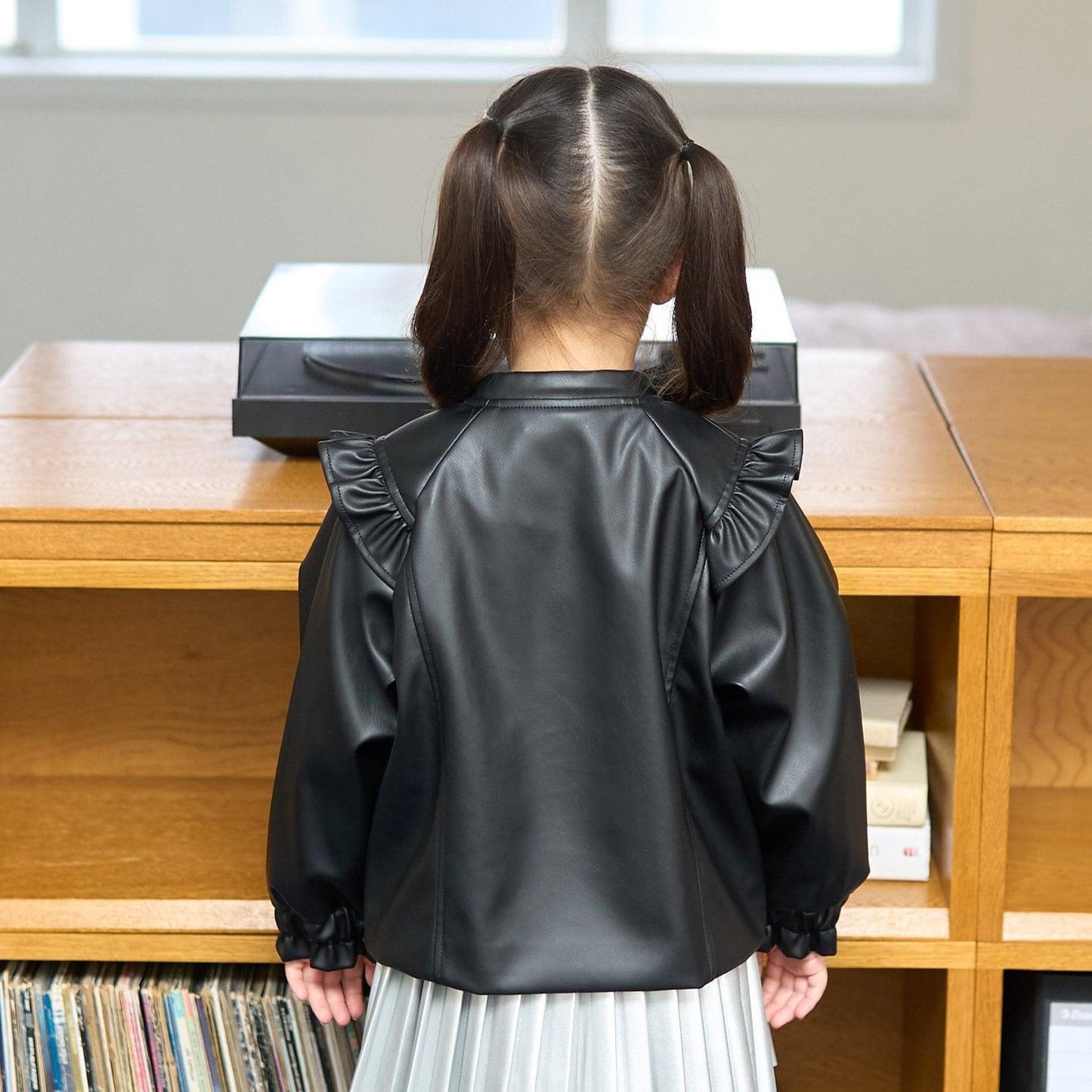 【柔軟人造皮革】無領夾克