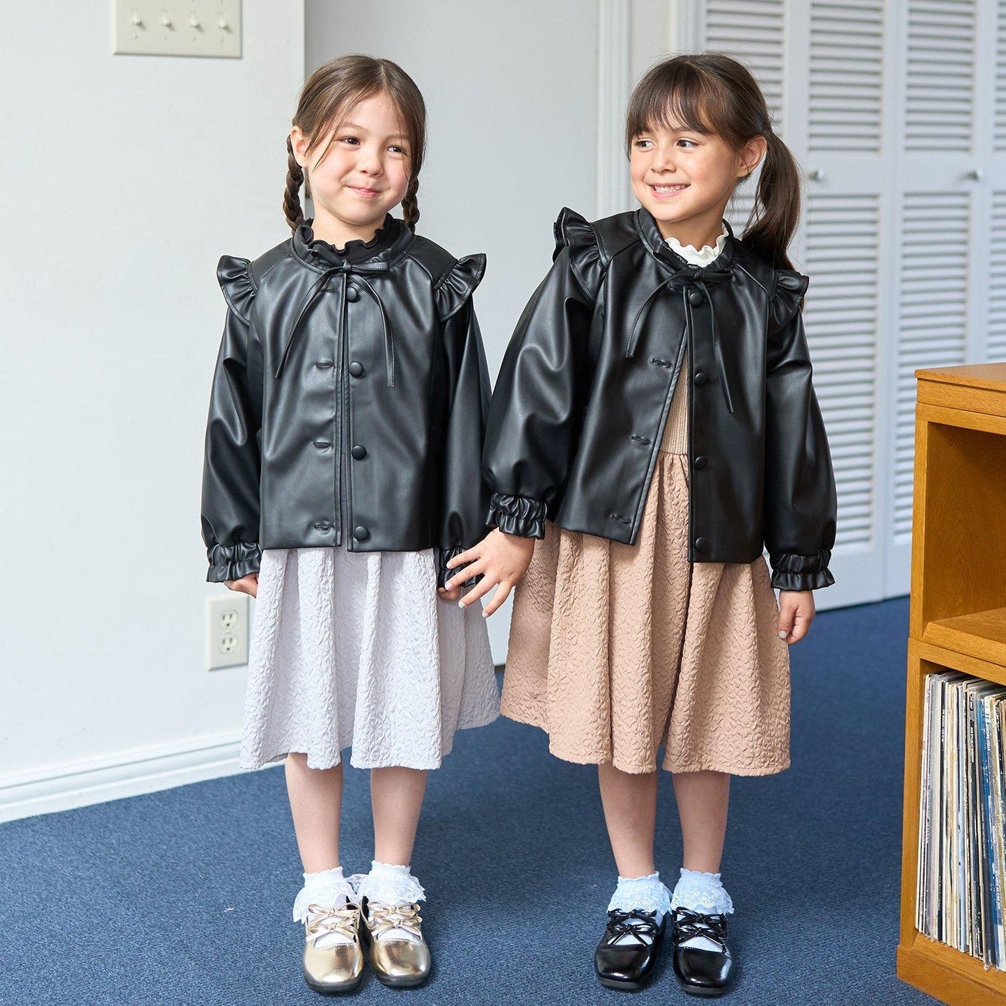 【柔軟人造皮革】無領夾克