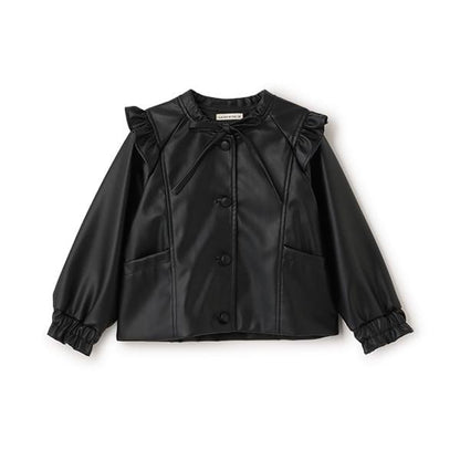 【柔軟人造皮革】無領夾克