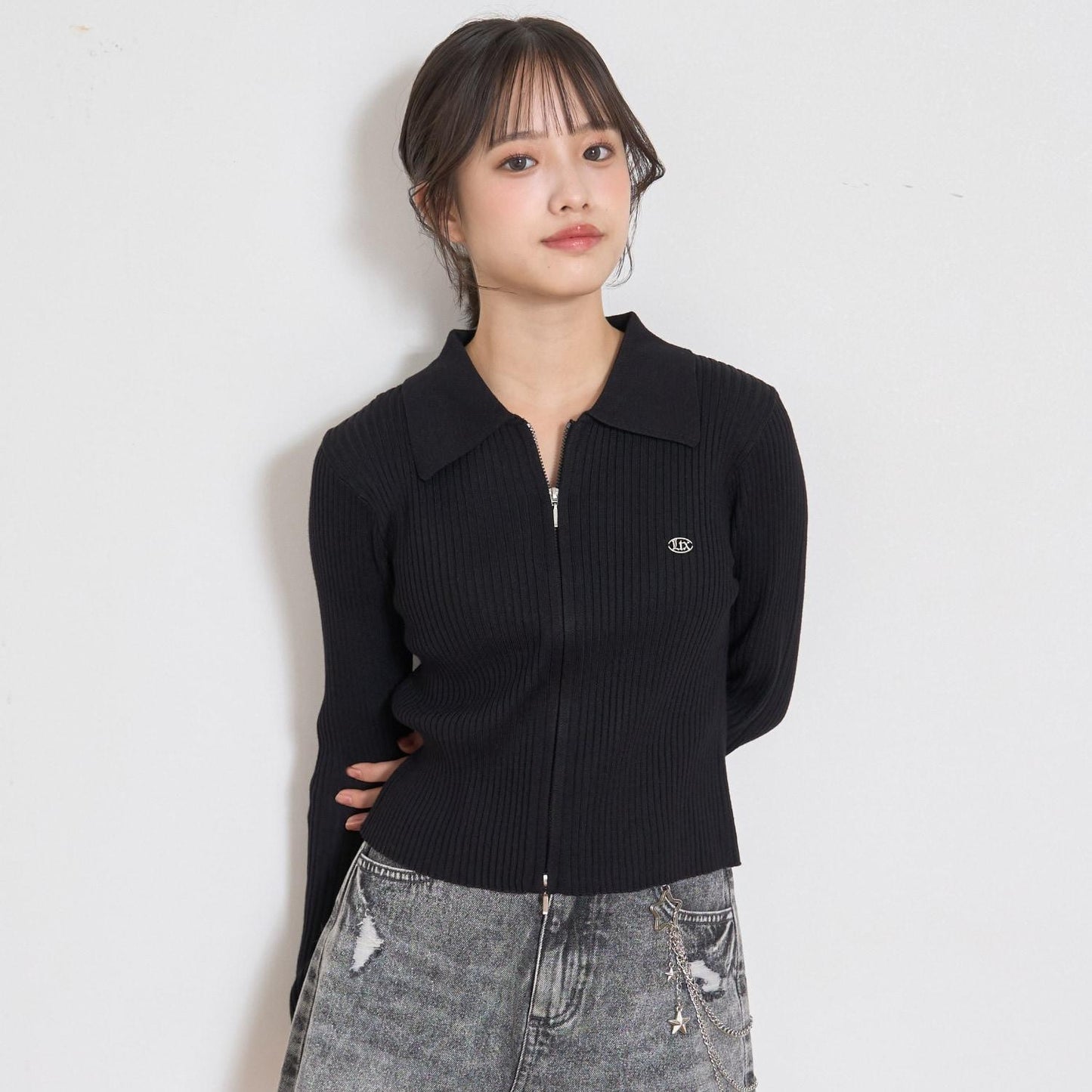 【LTXC】羅紋雙拉鍊開衫