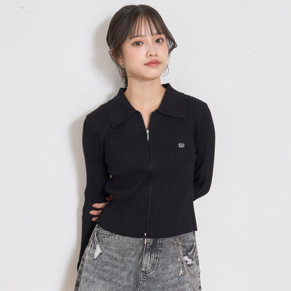 【LTXC】羅紋雙拉鍊開衫