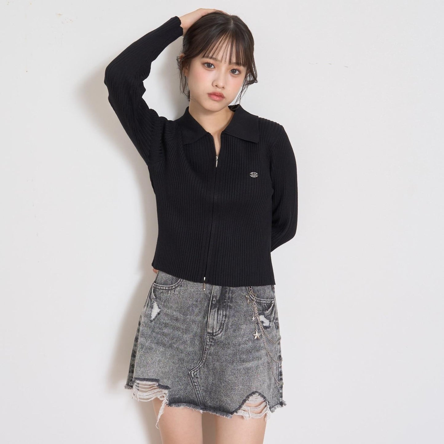 【LTXC】羅紋雙拉鍊開衫