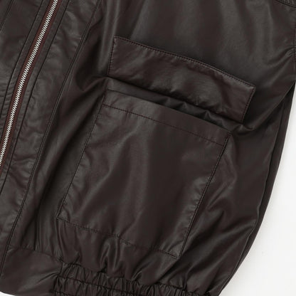 【可家庭水洗】合成皮夾克