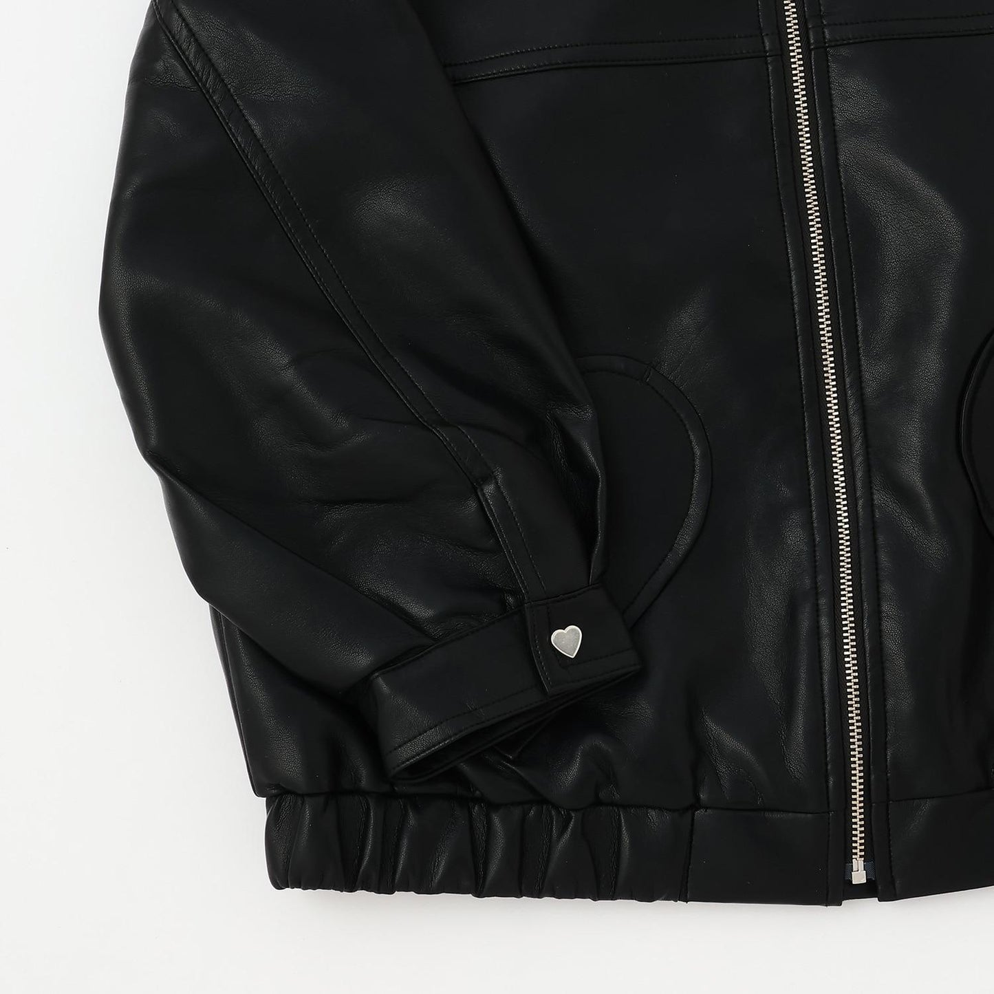 寬鬆版型仿皮夾克