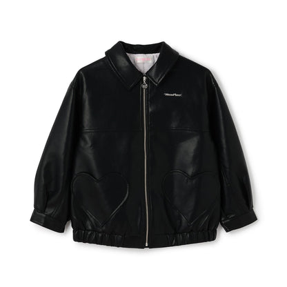 寬鬆版型仿皮夾克