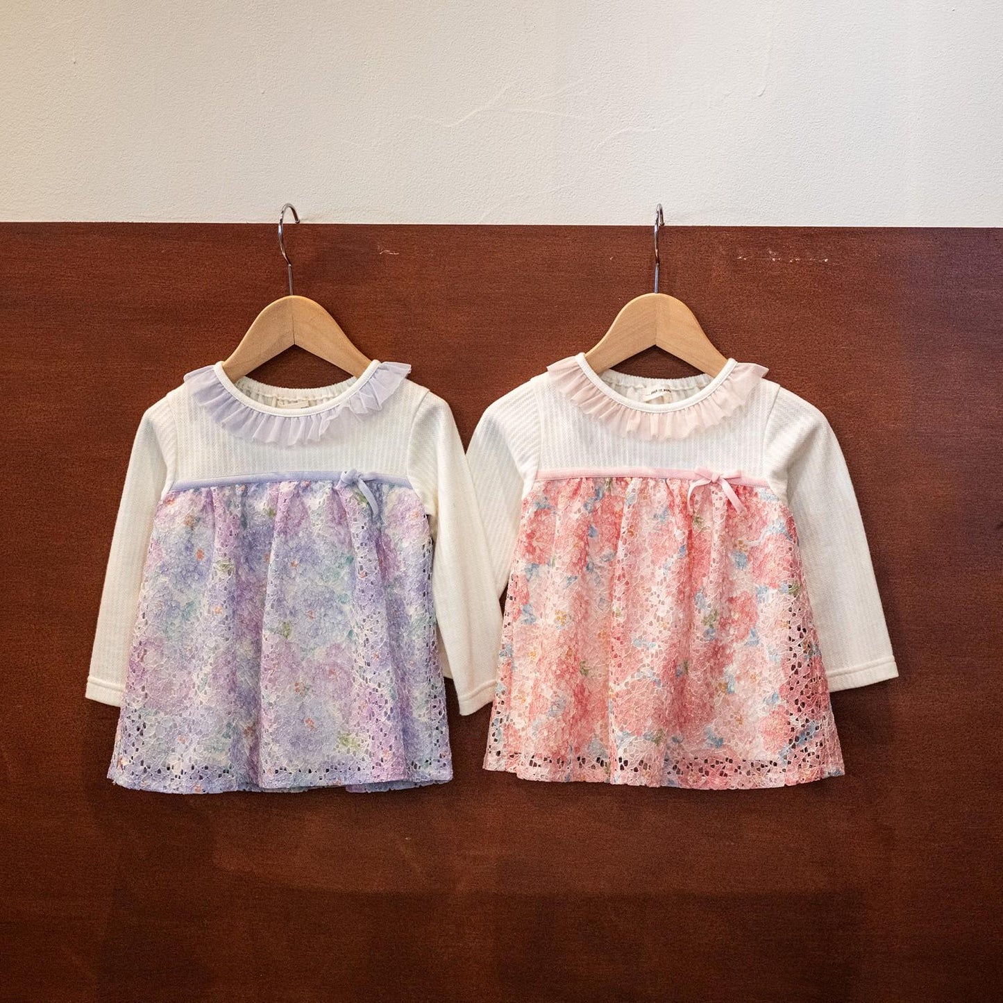 花卉蕾絲長款上衣【日本製造】