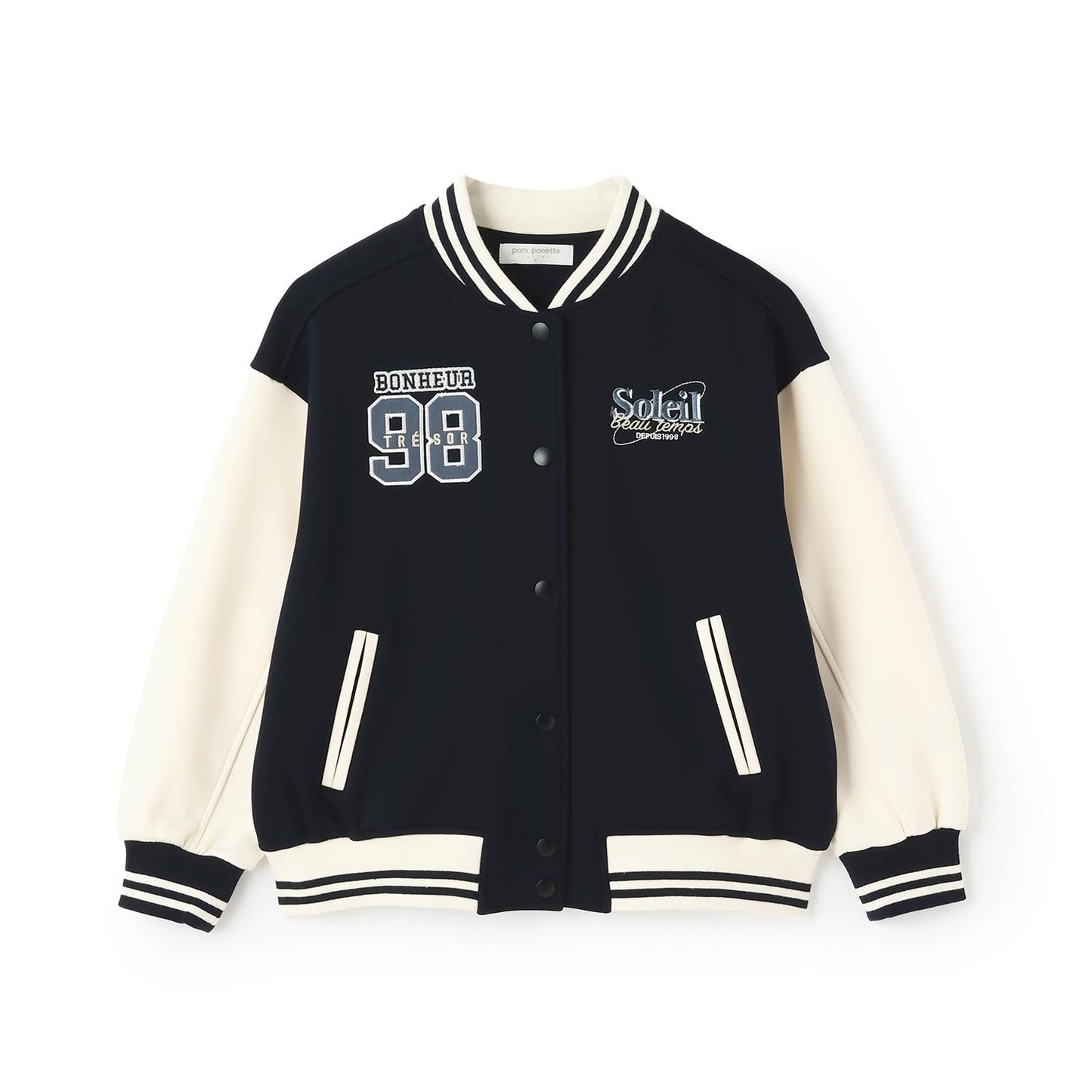 【加絨】雙面布拼接棒球夾克