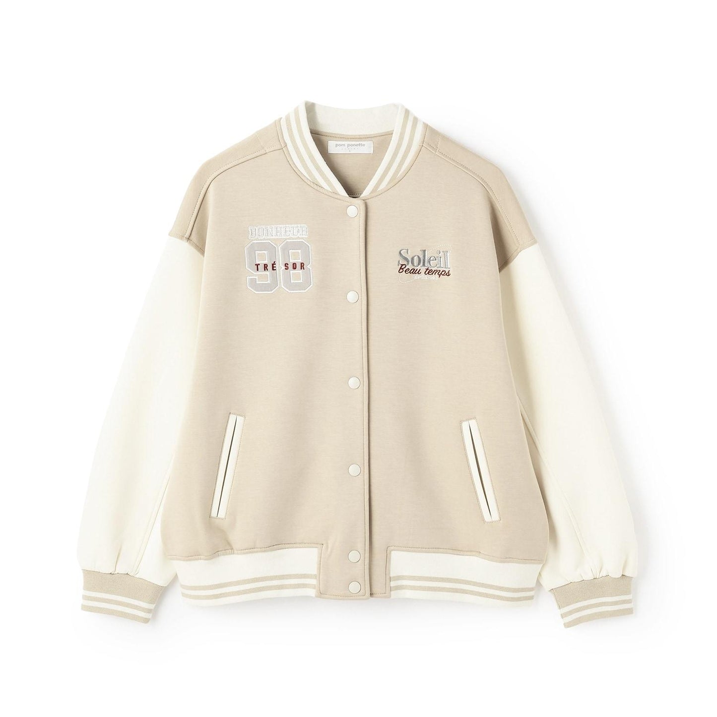 【加絨】雙面布拼接棒球夾克