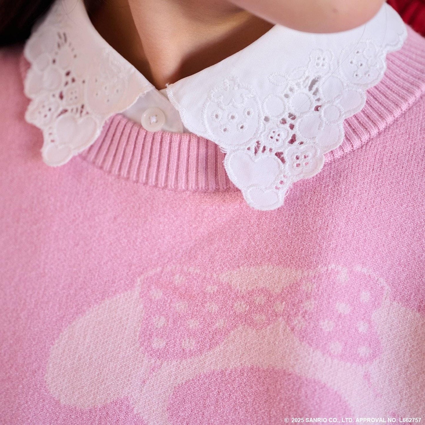 【130cm現貨】【美樂蒂/《庫洛米》】全印花提花套頭衫&蕾絲領套裝