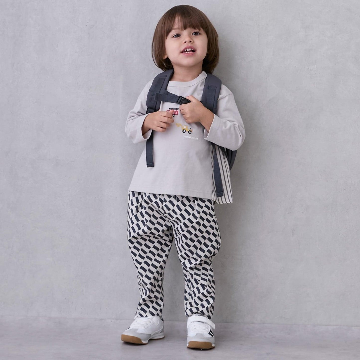 拼色雙肩包（S）