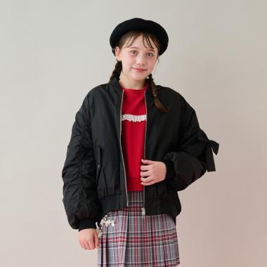 帶蝴蝶結掛飾MA-1夾克