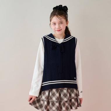 水手領背心&T恤套裝