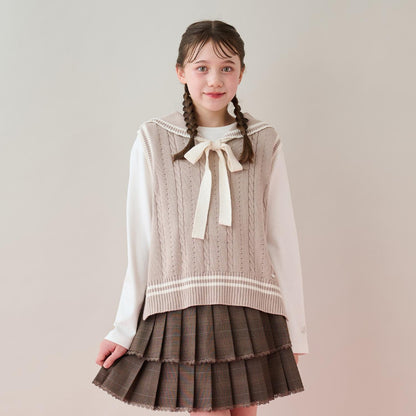 水手領背心&T恤套裝