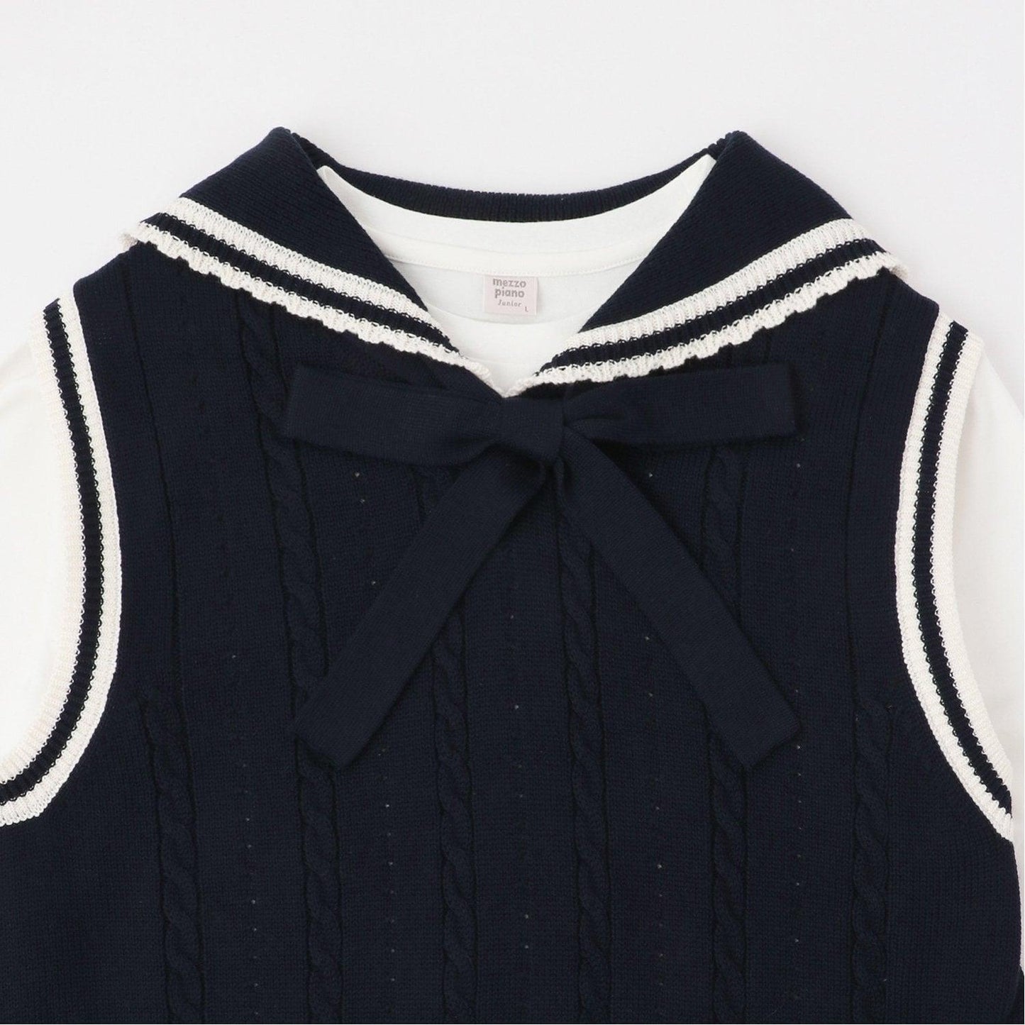 水手領背心&T恤套裝