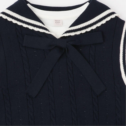 水手領背心&T恤套裝