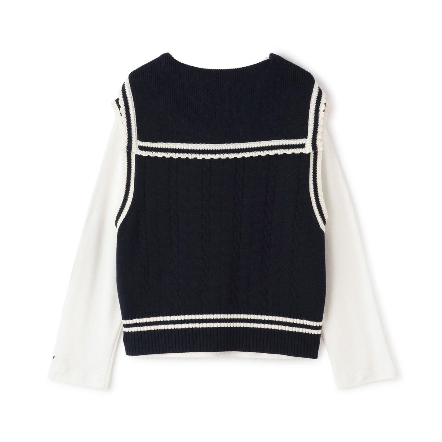 水手領背心&T恤套裝