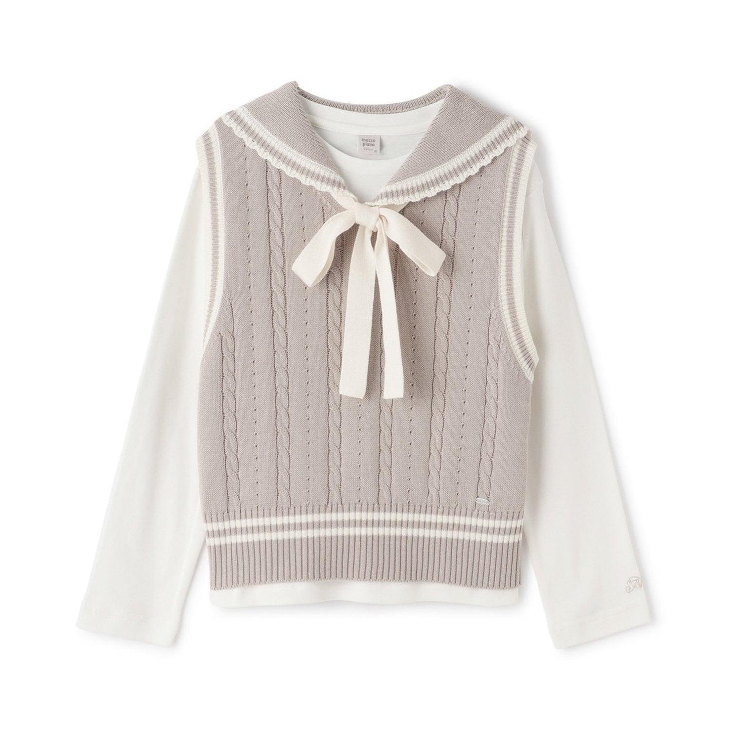 水手領背心&T恤套裝