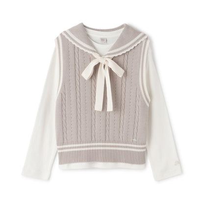 水手領背心&T恤套裝