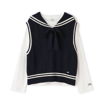 水手領背心&T恤套裝