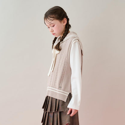 水手領背心&T恤套裝