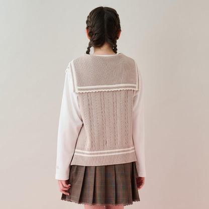 水手領背心&T恤套裝