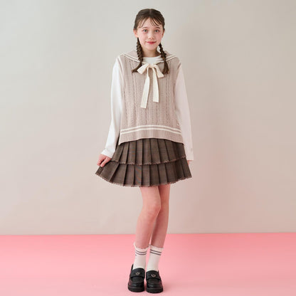 水手領背心&T恤套裝