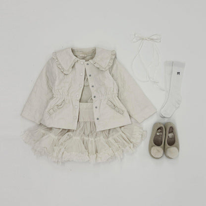 【Lycee mine 芭蕾系列】中長款蝴蝶結絎縫夾克