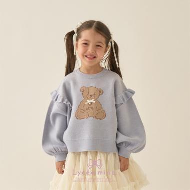 【Lycee mine 芭蕾系列】【如棉花糖般的穿著感】【可機洗】小熊提花毛衣