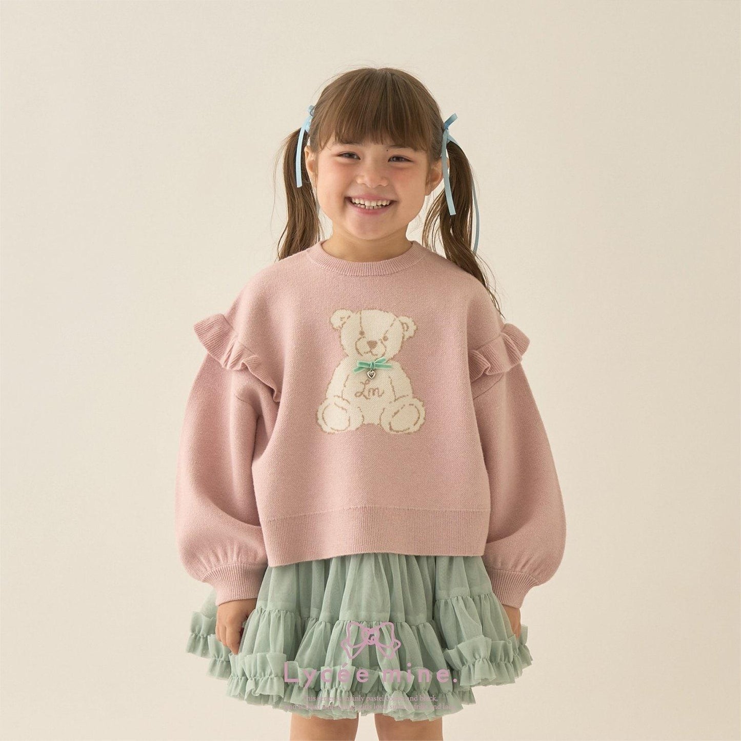 【Lycee mine 芭蕾系列】【如棉花糖般的穿著感】【可機洗】小熊提花毛衣