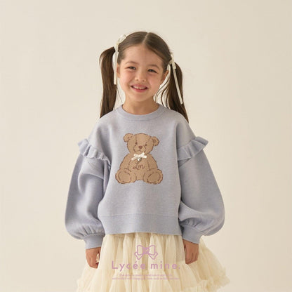 【Lycee mine 芭蕾系列】【如棉花糖般的穿著感】【可機洗】小熊提花毛衣