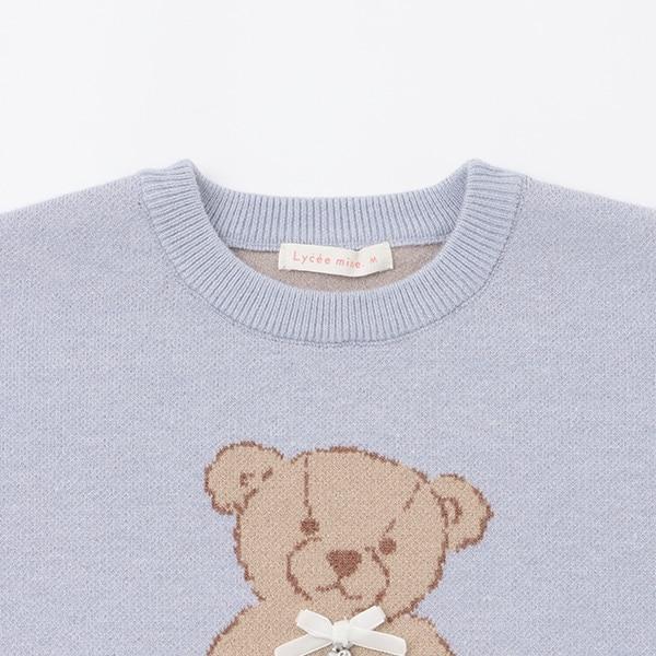 【Lycee mine 芭蕾系列】【如棉花糖般的穿著感】【可機洗】小熊提花毛衣