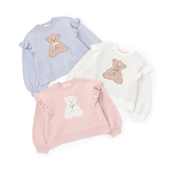 【Lycee mine 芭蕾系列】【如棉花糖般的穿著感】【可機洗】小熊提花毛衣