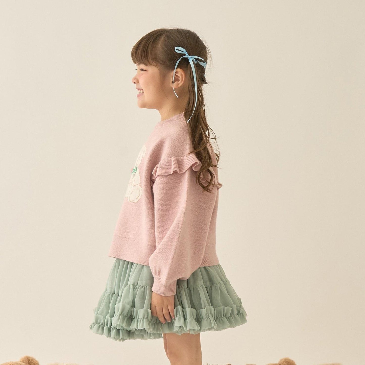 【Lycee mine 芭蕾系列】【如棉花糖般的穿著感】【可機洗】小熊提花毛衣