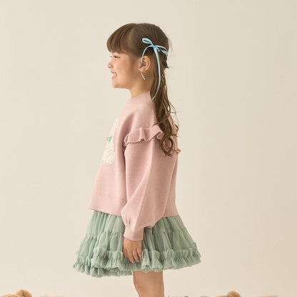 【Lycee mine 芭蕾系列】【如棉花糖般的穿著感】【可機洗】小熊提花毛衣