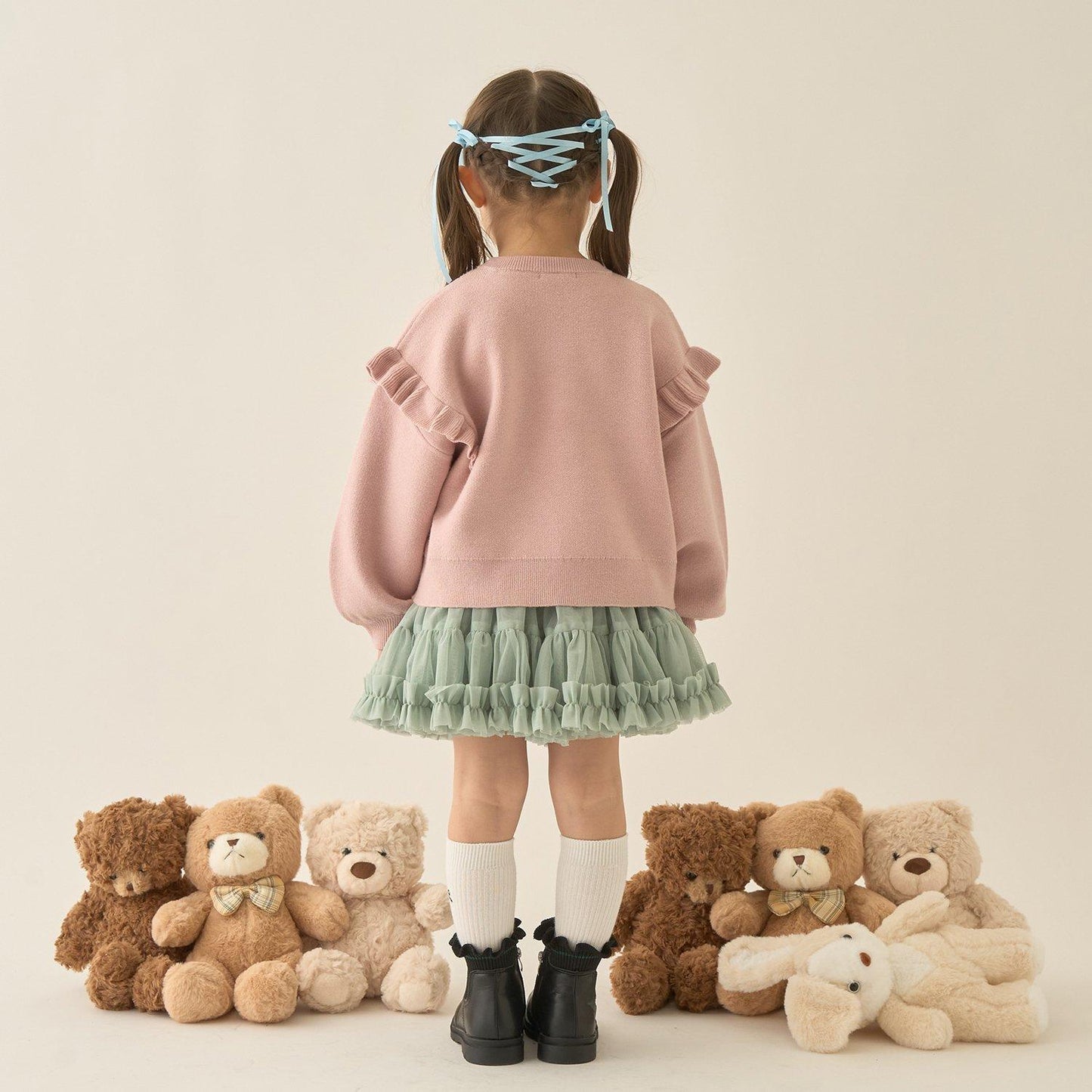 【Lycee mine 芭蕾系列】【如棉花糖般的穿著感】【可機洗】小熊提花毛衣