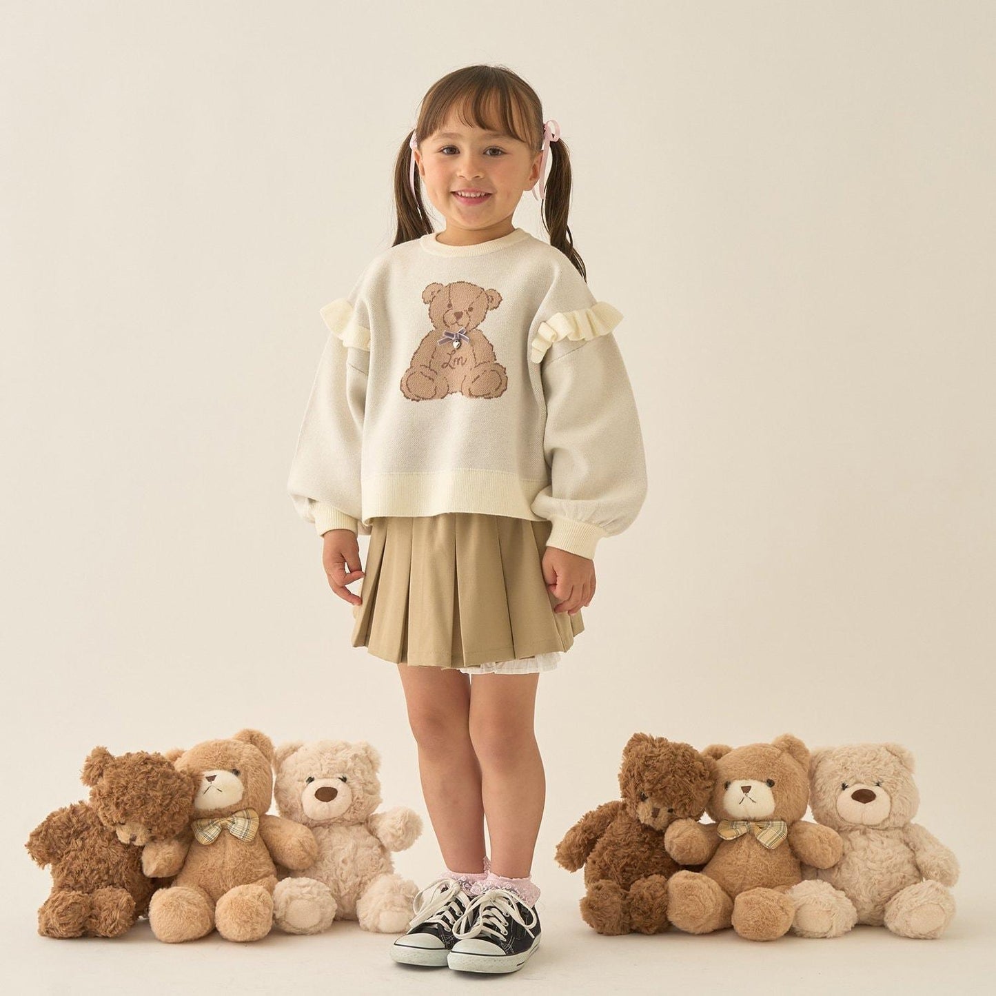 【Lycee mine 芭蕾系列】【如棉花糖般的穿著感】【可機洗】小熊提花毛衣