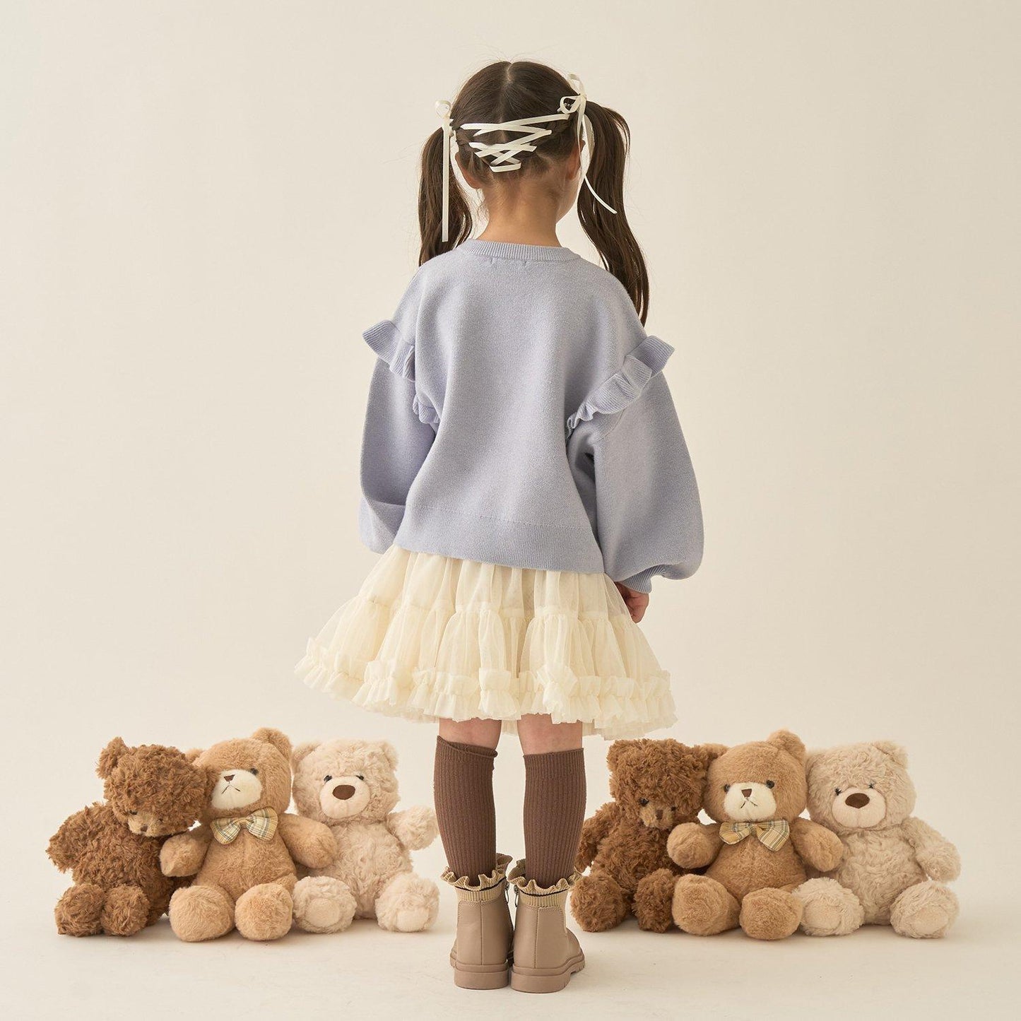 【Lycee mine 芭蕾系列】【如棉花糖般的穿著感】【可機洗】小熊提花毛衣