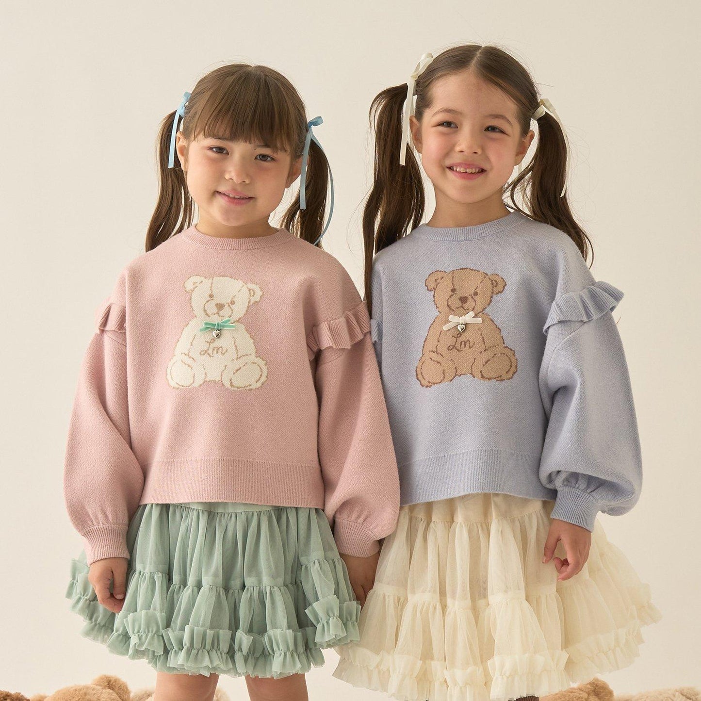 【Lycee mine 芭蕾系列】【如棉花糖般的穿著感】【可機洗】小熊提花毛衣