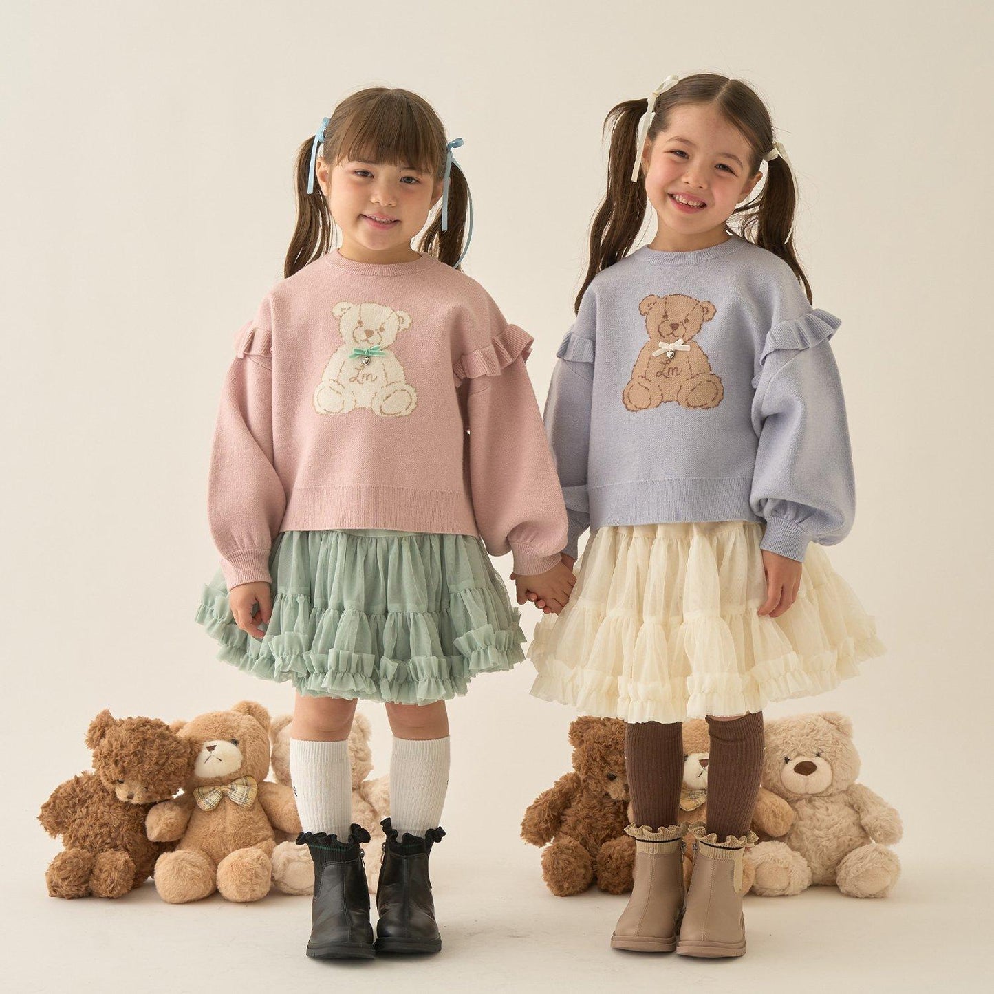 【Lycee mine 芭蕾系列】【如棉花糖般的穿著感】【可機洗】小熊提花毛衣