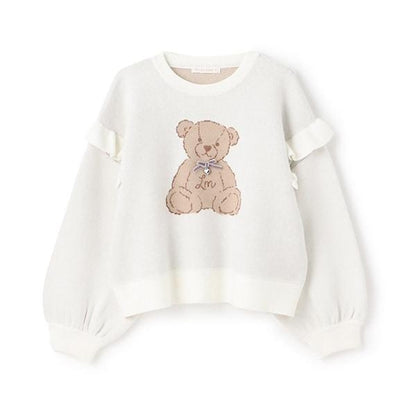 【Lycee mine 芭蕾系列】【如棉花糖般的穿著感】【可機洗】小熊提花毛衣