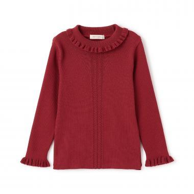 小高領荷葉邊毛衣【日本製造】