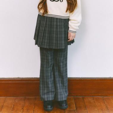 百褶裙&喇叭褲套裝