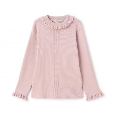 小高領荷葉邊毛衣【日本製造】