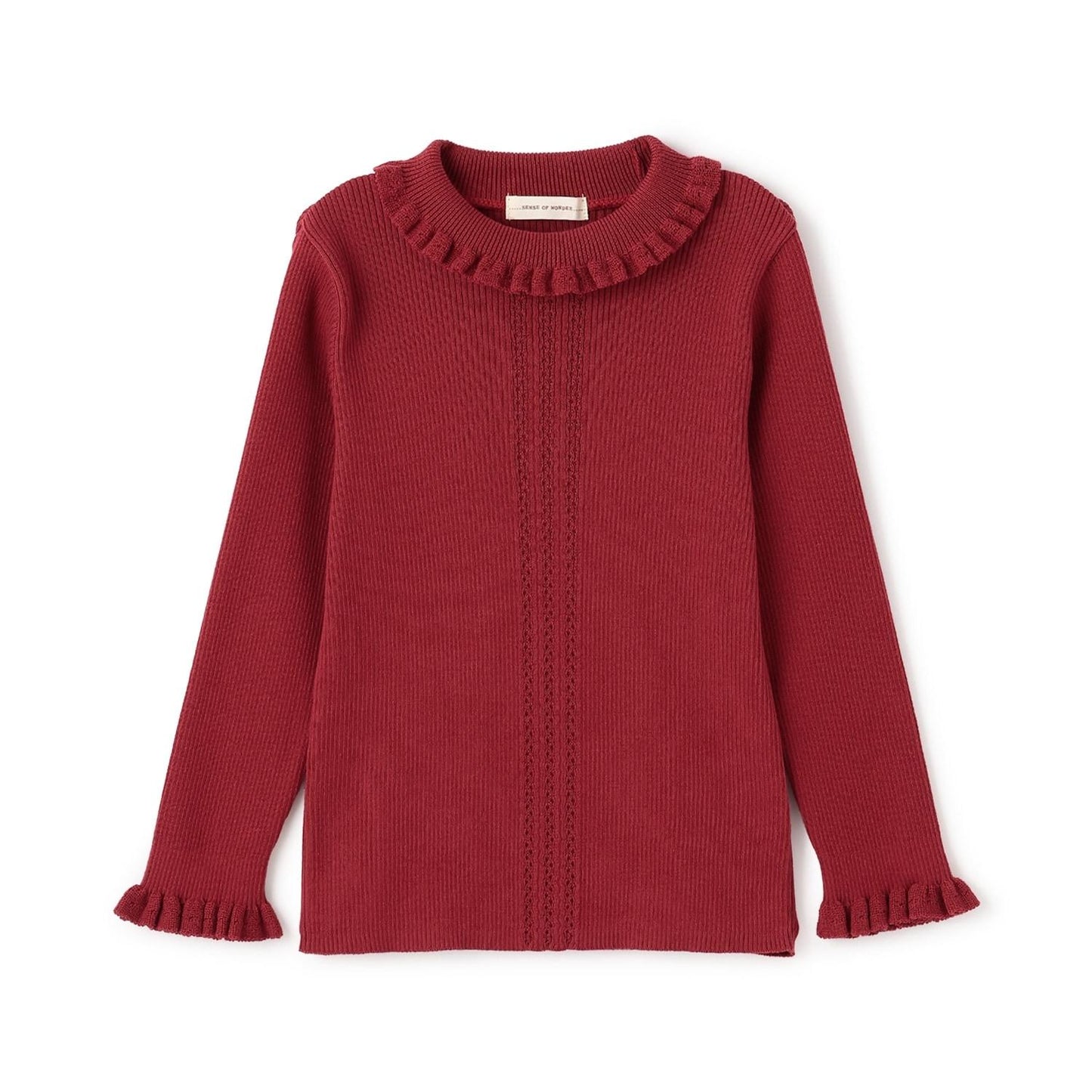 小高領荷葉邊毛衣【日本製造】