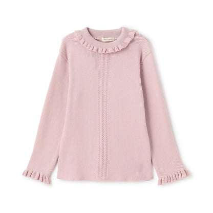 小高領荷葉邊毛衣【日本製造】