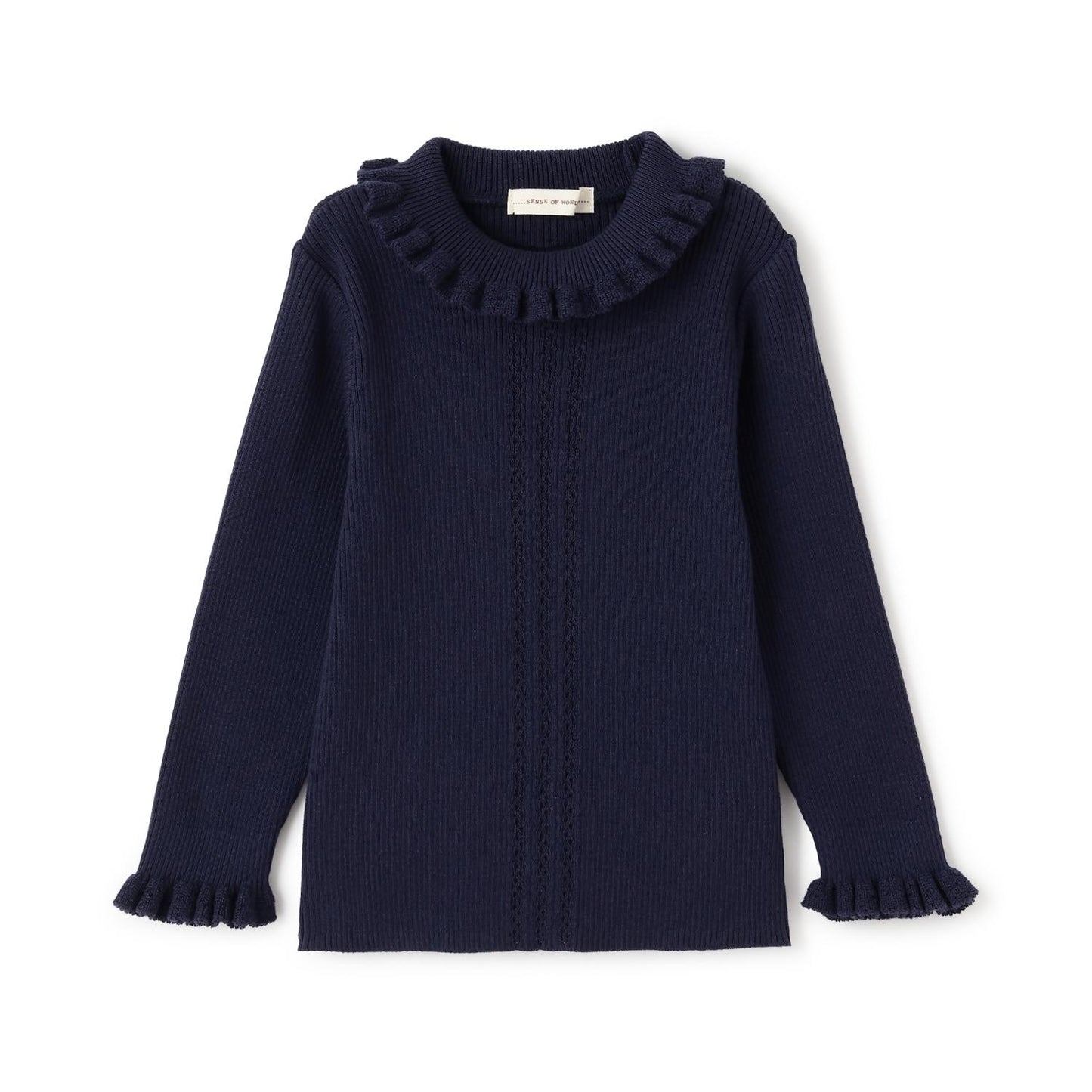 小高領荷葉邊毛衣【日本製造】